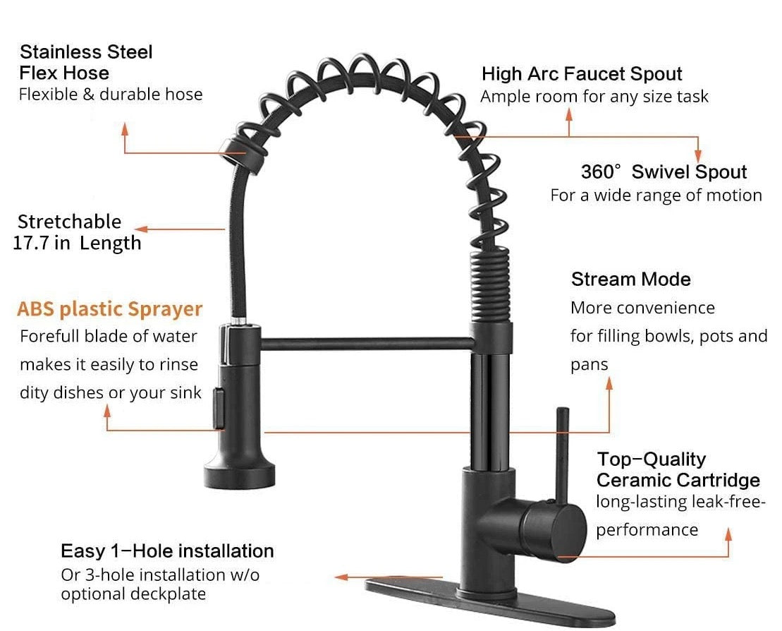 Pullout Kitchen Sink Faucet: CUPC and UPC Certified Excellence